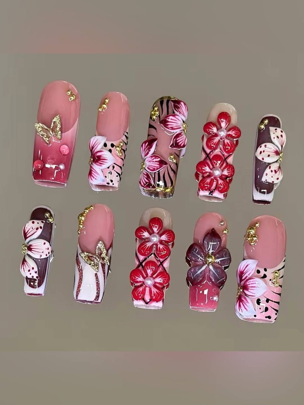 NailVesta Square Press-On Nail Set - Fairy Garden